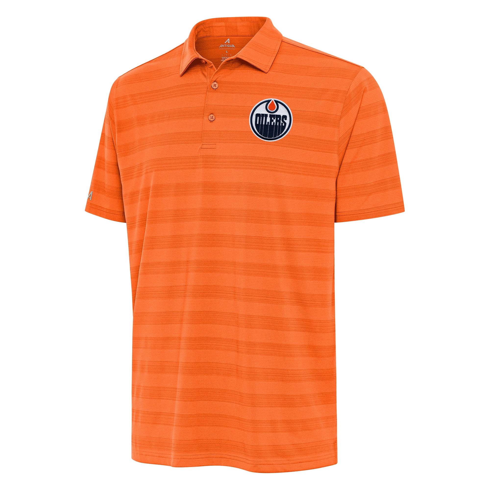 Men's Antigua Orange Edmonton Oilers Tunnel Polo
