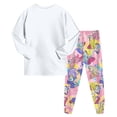 thumbnail image 5 of mgoYE Toddler Girls Pajamas 2t 3t 4t 5t 6t 7-14y Snug Fit 2-Piece Long Sleeve Printed Top Pant Sleepwear Set 5-6 Years, 5 of 9