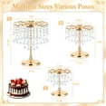 thumbnail image 3 of Crystal Gold Cake Stand with Elegant Pendant -Round Metal Dessert Cake Holders, Cupcake Stand for Birthday, Anniversary, Baby Shower Party, Christmas Gifts, 3 of 7