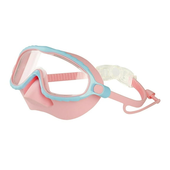 Adjustable Silicone Snorkeling Goggles for Kids with Nose Cover, Anti-Fog, Leak-Proof, Wide View
