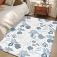 thumbnail image 5 of Blue Coral Shell Washable Area Rugs 3'x5', Starfish Nautical Marine Life Vintage Letter Low Pile Throw Living Room Rug Non-Slip Sturdy Edge Binding Carpet for Indoor Entryway Bedside Kitchen, 5 of 9