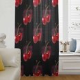 thumbnail image 6 of Black Cherry Sheer Curtains 108 Inches Extra Long, Farmhouse Watercolor Cherries Fruits Light Filering Curtains, Privacy Drapes Simi Floor to Veiling Curtain for Living Room Large Window Treatment, 6 of 9