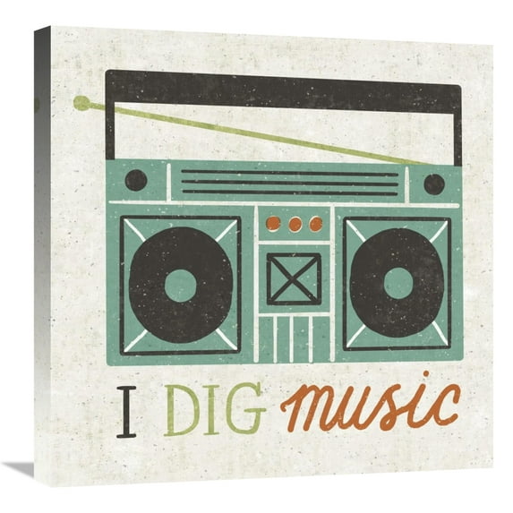 Global Gallery's 'Retro Desktop Boom Box' By Michael Mullan Stretched Canvas Wall Art