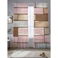 thumbnail image 2 of Pink Brown Vintage Sheer Curtains 84 Inch Length 2 Panels Set Window Treatments, Retro Farmhouse Elegant Pastoral Rod Pocket Semi Curtains for Living Room/Bedroom/Kitchen Décor, 104"W x 84"L, 2 of 7