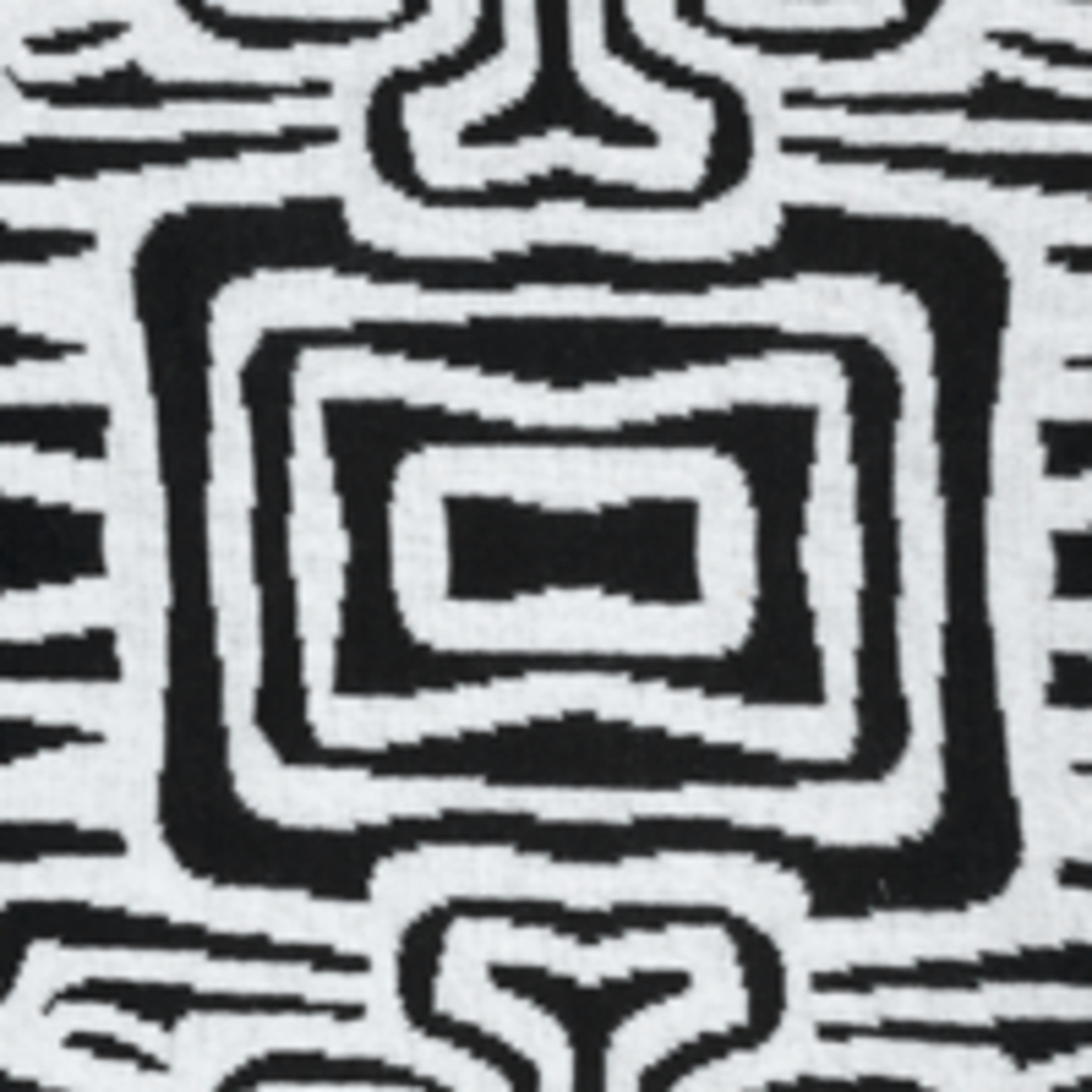 Rochelle Porter Oga Decorative Square Pillow, Throw, Black, White, Cotton, Polyfill, 20"x 20", 1 Count