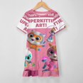 thumbnail image 3 of Super Kitties Girls Short Sleeve Dress A Line Twirly Skater Dress Casual Summer Clothes, 3 of 7