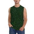 thumbnail image 1 of Fotbe Emerald Green Sparkling Men's Camiseta sin Mangas Estampada para Hombres, Playera Casual para Gimnasio, Entrenamiento, Playa-Large, 1 of 7