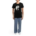 thumbnail image 4 of CafePress - Wolf Therian Ying Yang Women's Dark Pajamas - Women's Short Sleeve Print T-Shirt and Pants Dark Cotton Pajama Set, 4 of 7