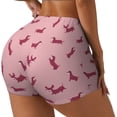 thumbnail image 2 of Wukai Dachshund Dog Puppy Print Pack Biker Shorts for Women Yoga Workout Gym Running Scrunch Active Shorts-, 2 of 8