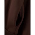 thumbnail image 4 of Women's Zip Up Long Sleeve Oversized Drawstring Hoodie Hooded Sweatshirt,Coffee Brown,M, 4 of 6