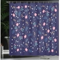 thumbnail image 3 of Ambesonne Blue Floral Shower Curtain, Romantic Botanical Love, 69"Wx70"L, Indigo Pink Ecru, 3 of 4