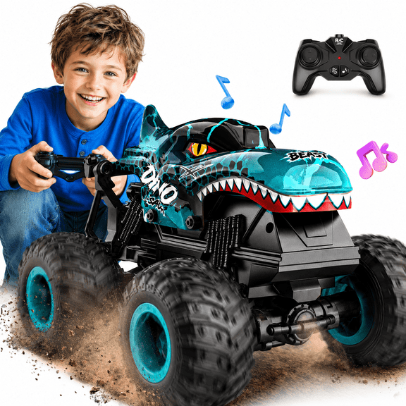 Ejoyoyin Remote Control Monster Truck, 1:20 Remote Control Cars for Boy, RC Monster Truck for Kids All Terrain Stunt RC Cars Gift Ages 4-8