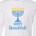 thumbnail image 4 of Inktastic Happy Hanukkah with Blue Menorah Long Sleeve Youth T-Shirt, 4 of 5