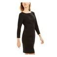 thumbnail image 3 of ANNE KLEIN Womens Black Long Sleeve Jewel Neck Short Sheath Dress Size: 10, 3 of 4