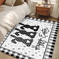 thumbnail image 4 of 2.7'x5' Area Rugs, Easter Indoor Outdoor Area Rug for Living Room Bedroom, Spring Polka Dot Bunny Black Plaid Checkered Washable Bathroom Rugs Kitchen Floor Carpet Mats Home Decor Aesthetic, 4 of 8