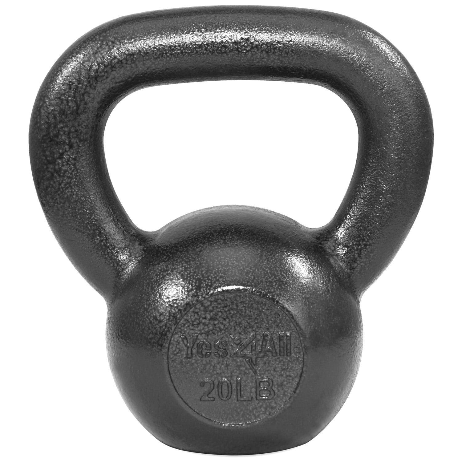Yes4All Solid Cast Iron Kettlebell 20 lb Kettlebell Weights (Grey)