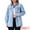 Light Blue, variant on Women's Frayed Hem Long Sleeve Lightweight Denim Jacket L Light Blue