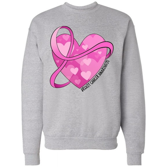 Inktastic Breast Cancer Awareness Pink Ribbon Around Heart Adult Sweatshirt