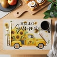 thumbnail image 2 of Placemat Set of 6 Sunflower Truck Placemats for Dining Table Vintage Hello Summer Washable Table Mats for Kitchen and Party Decor Indoor & Outdoor Use, 2 of 8