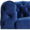 thumbnail image 3 of Morden Fort Modern Contemporary 2 Piece of Accent Chair and Loveseat with Deep Button Tufting Dutch Velvet, Solid Wood Frame and Iron Legs-Navy Blue, 3 of 7