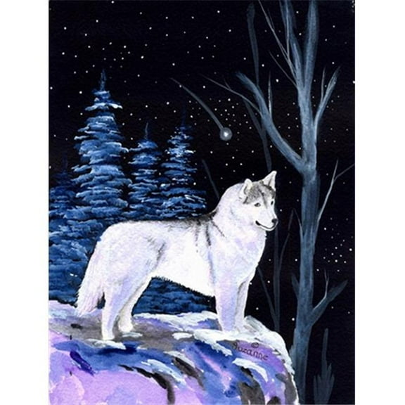 Starry Night Siberian Husky Flag - Garden Size, 11 x 15 in.