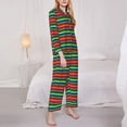 thumbnail image 3 of Lsque Mexican Leopard Serape Blanket Stripes Pattern Long Sleeve Pajama Set for Women - Soft 2-Piece Sleepwear and Loungewear Set with Pockets, Comfy Nightwear-X-Large, 3 of 7