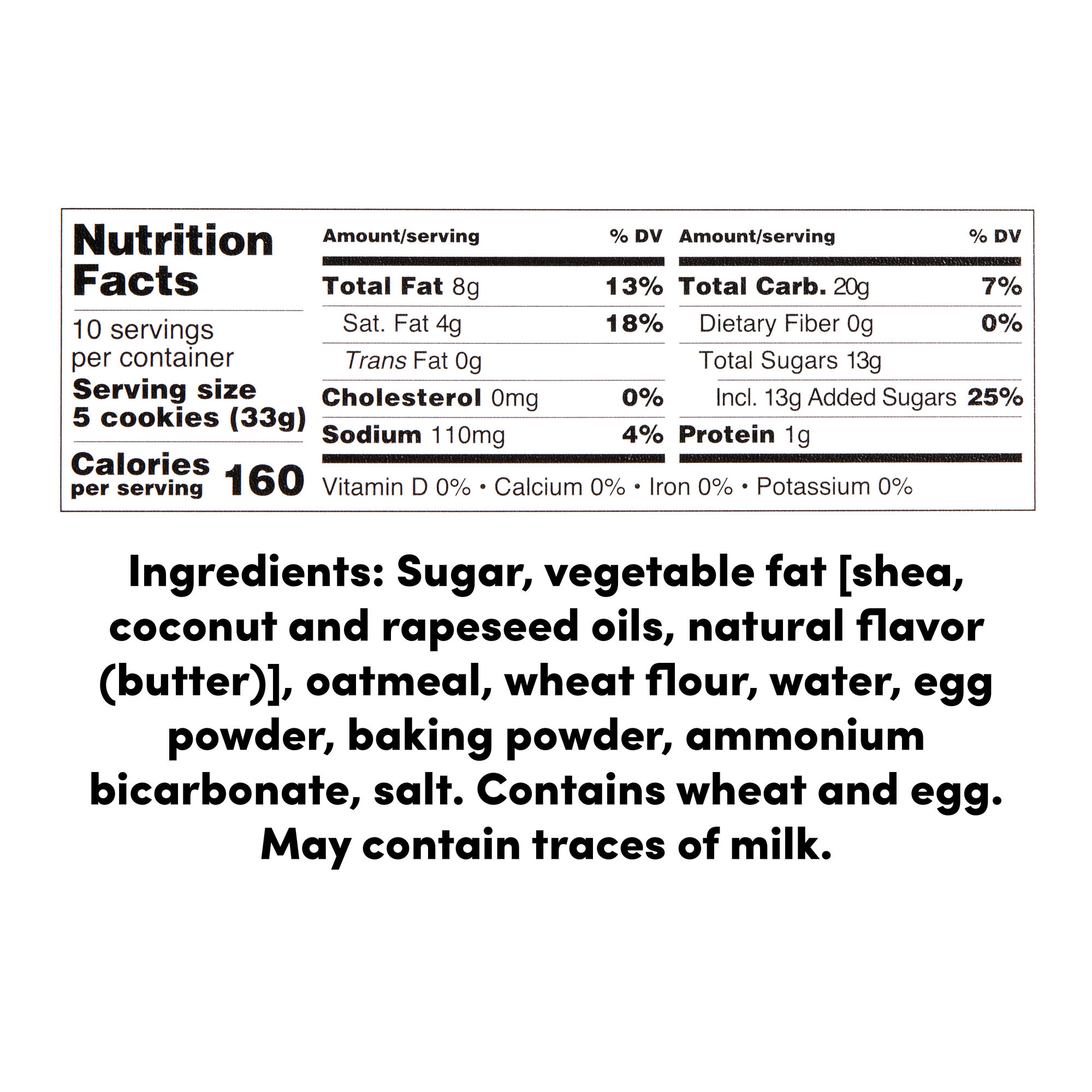 Nyakers Oat Crisp Cookie Tub 11.6 oz. Pack of 2