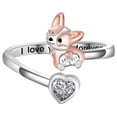 thumbnail image 2 of Adjustable Open Dog Ring Jewelry for Women Girls Idea Pet Lover Accessory Fashion Statement Unique Design, 2 of 3