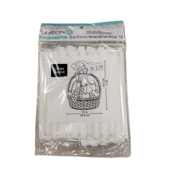 Large Easter Basket Gift Bag 22x25x8" - 1 Pc