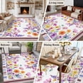 thumbnail image 5 of 5'x8' Area Rugs, Spring Flowers Indoor Outdoor Area Rug for Living Room Bedroom, Farmhouse Floral Botanical Elegant Washable Bathroom Rugs Kitchen Floor Carpet Mats Home Decor Aesthetic, 5 of 8