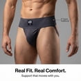 thumbnail image 3 of KNK Organic Cotton Jockstrap Gym Supporter – 3” Waistband, Soft & Durable, Grey S, 3 of 5
