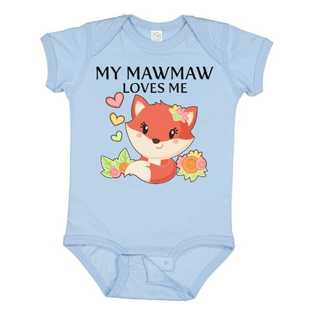 

Inktastic My Mawmaw Loves Me- Little Fox Gift Baby Boy or Baby Girl Bodysuit