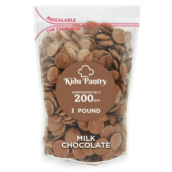 Kidu Pantry Melting Milk Chocolate Wafers 16 Ounces - 1 Pound Bulk In Resealable Bag