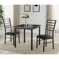 thumbnail image 1 of KB D107-2 39 x 17 x 22 Po Chaises d'Appoint&44; Noir & Marbre - Lot de 2, 1 of 2