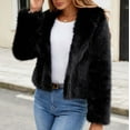 thumbnail image 5 of Juebong Women's Short Faux Fur Coat Casual Shaggy Jacket Long Sleeve Furry Open Front Lapel Parka Winter Coats Warm Outerwear Black,XXL, 5 of 8