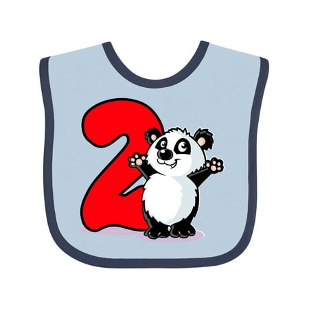 

Inktastic 2nd Birthday Panda Gift Baby Boy or Baby Girl Bib