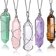 thumbnail image 1 of collares de cristal, piedras curativas, colgante espiritual, joyería de piedras preciosas naturales con cadena ajustable para mujeres y niñas, 1 of 5