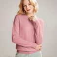thumbnail image 2 of Sweaters for Women Long Sleeve Crew Neck Soft Warm Pullover Tops Lightweight Wool Knit Sweater,L, 2 of 9