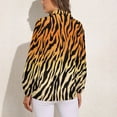 thumbnail image 2 of Tiger Pattern Long Sleeve Blouse Woman Streetwear Casual Shirts Summer Oversize Woman Streetwear Clothing Birthday Present, 2 of 7