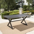 thumbnail image 4 of Noble House Rolando 70.5" Aluminum Patio Dining Table in Gray and Black, 4 of 10