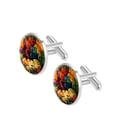 thumbnail image 2 of Tropical Plants Men's Stainless Steel Shirt Cufflinks Set for Formal Attire - Ideal for Business Meetings and Special Occasions, 2 of 6