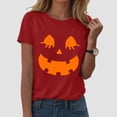 thumbnail image 2 of Landzoo Halloween T Shirt For Women Graphic Print Short Sleeve Crew Neck Shirt Party Cozy Soft Women Tees Size 2XL Red, 2 of 5