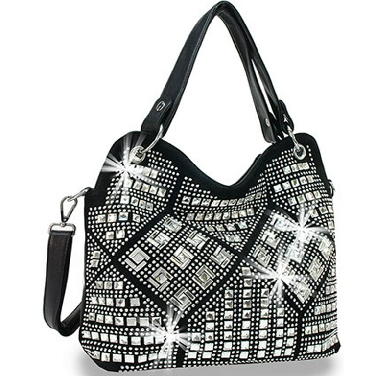 Black sparkle purse sale