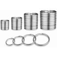 thumbnail image 1 of Paquete de 40 llaveros de plata surtidos en 4 tamaños de metal redondo dividido, anillos para el hogar, coche, etiqueta de perro, oficina, cordones para llaves, 1 of 3