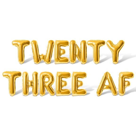 Letter Balloons - TWENTY THREE AF 16" Inch Alphabet Letters Foil Mylar Balloon 23rd Birthday Party Banner (Gold)