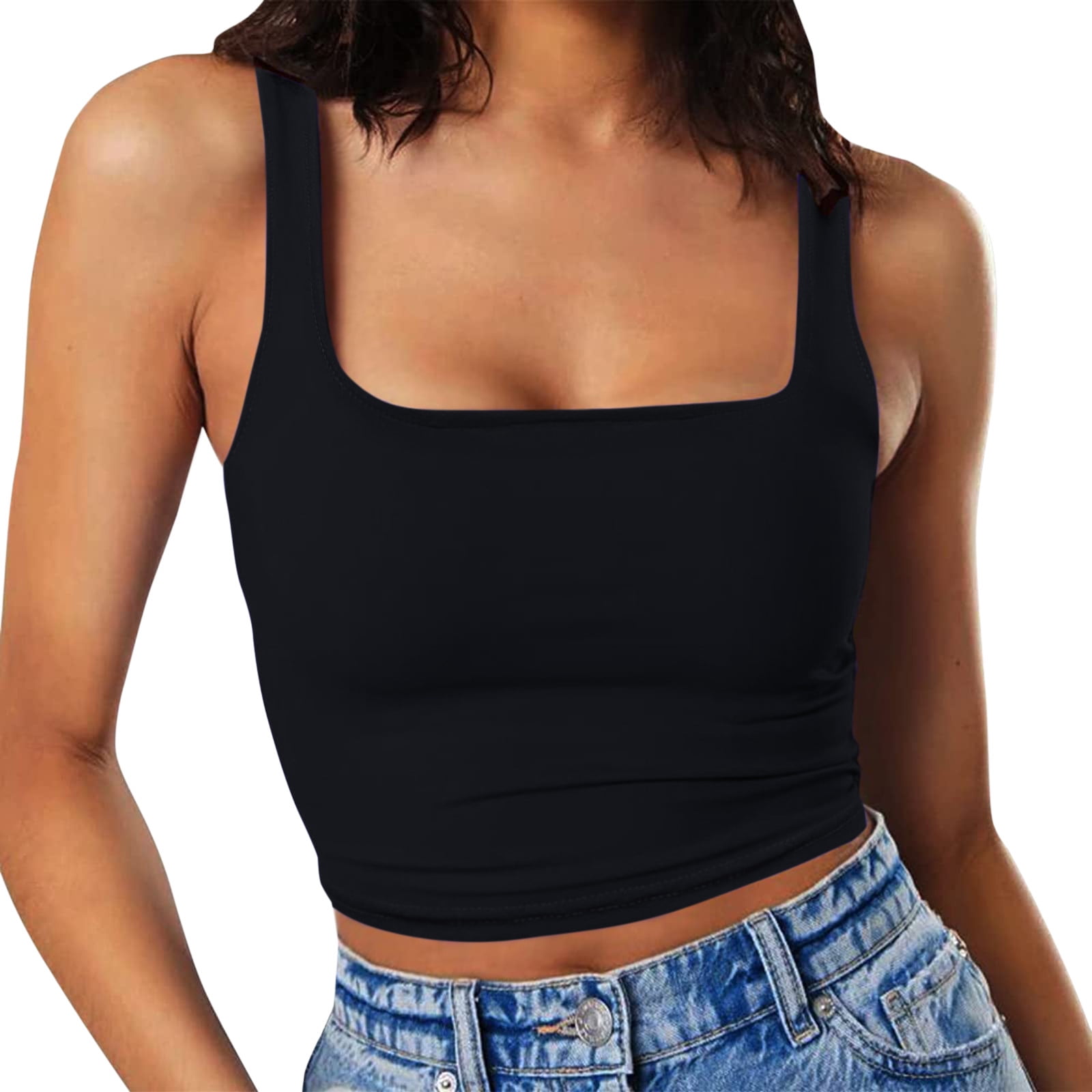 YUEHAO Tank Top For Women Women's Sleeveless Strappy Tank O
