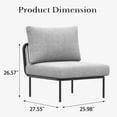 thumbnail image 6 of LayinSun 2 Pieces Aluminum Patio Furniture Set, Modern Modular Sectional Middle Chairs and Upgrade Thickness Cushion, 6 of 8