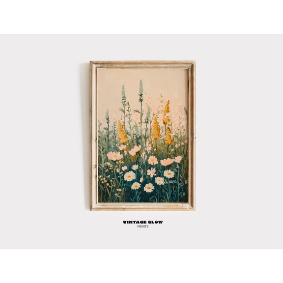 Vintage Wildflower, Rustic Floral Wall Art For Nursery Or Girls Room, Spring Farmhouse Decor,, #V175 , Poster Print Only