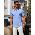 thumbnail image 2 of COOFANDY Mens Polo Shirts 100% Cotton Dress Polo Tshirts Collared Shirt Men Business Casual Shirts Shorts Sleeve Plain Polo Shirt, 2 of 6
