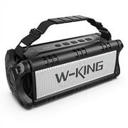 50W(70W Peak) Bluetooth Speakers Built-in 8000mAh Battery Power Bank, W-KING Wireless Outdoor Portable Waterproof TWS, DSP, NFC Speaker, Powerful Rich Bass Loud Stereo Sound (Black)